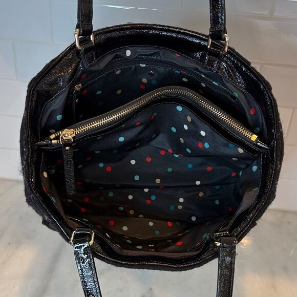 Kate Spade Purse Handbag Quinn Beantown Wool Button Satchel Pocketbook - Picture 11 of 16